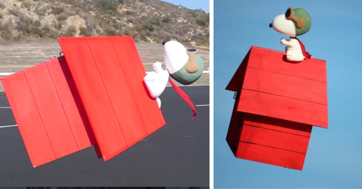 These Guys Built A Drone That Looks Like Snoopy Flying Around On His Doghouse And I Love It