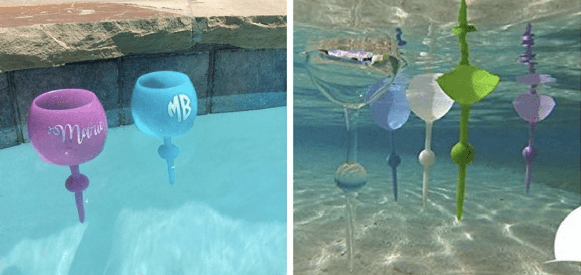 You Can Get Floating Wine Glasses For Your Poolside Drinking Needs and I Want One In Every Color