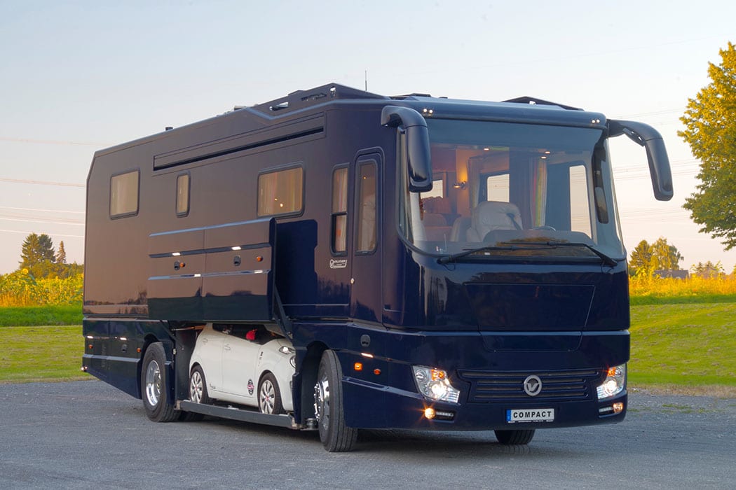 This Luxury Motorhome Has A Garage To Store Your Car and It’s What Dreams Are Made Of