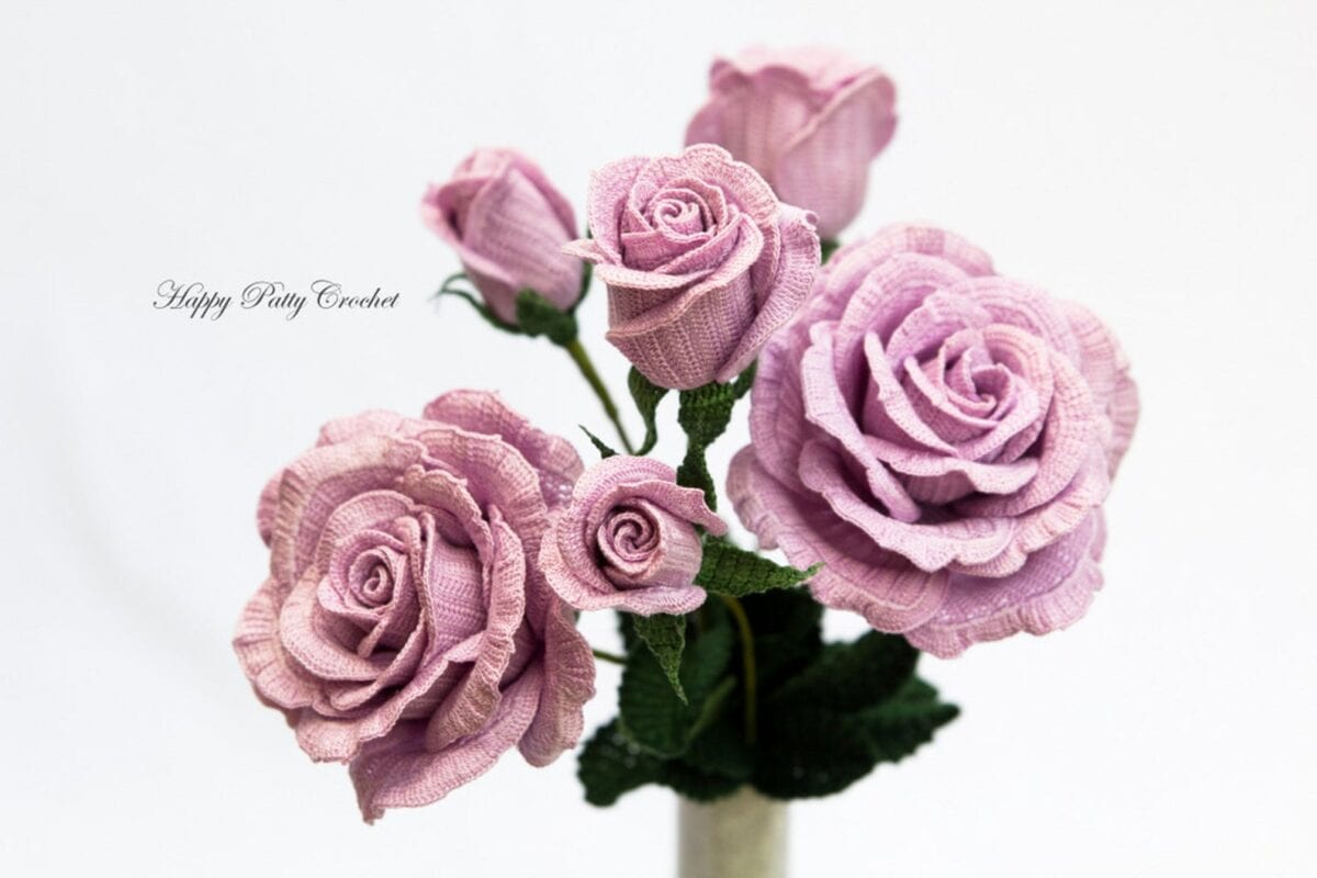 You Can Crochet A Bouquet Of Blue Moon Roses and They Are Stunning