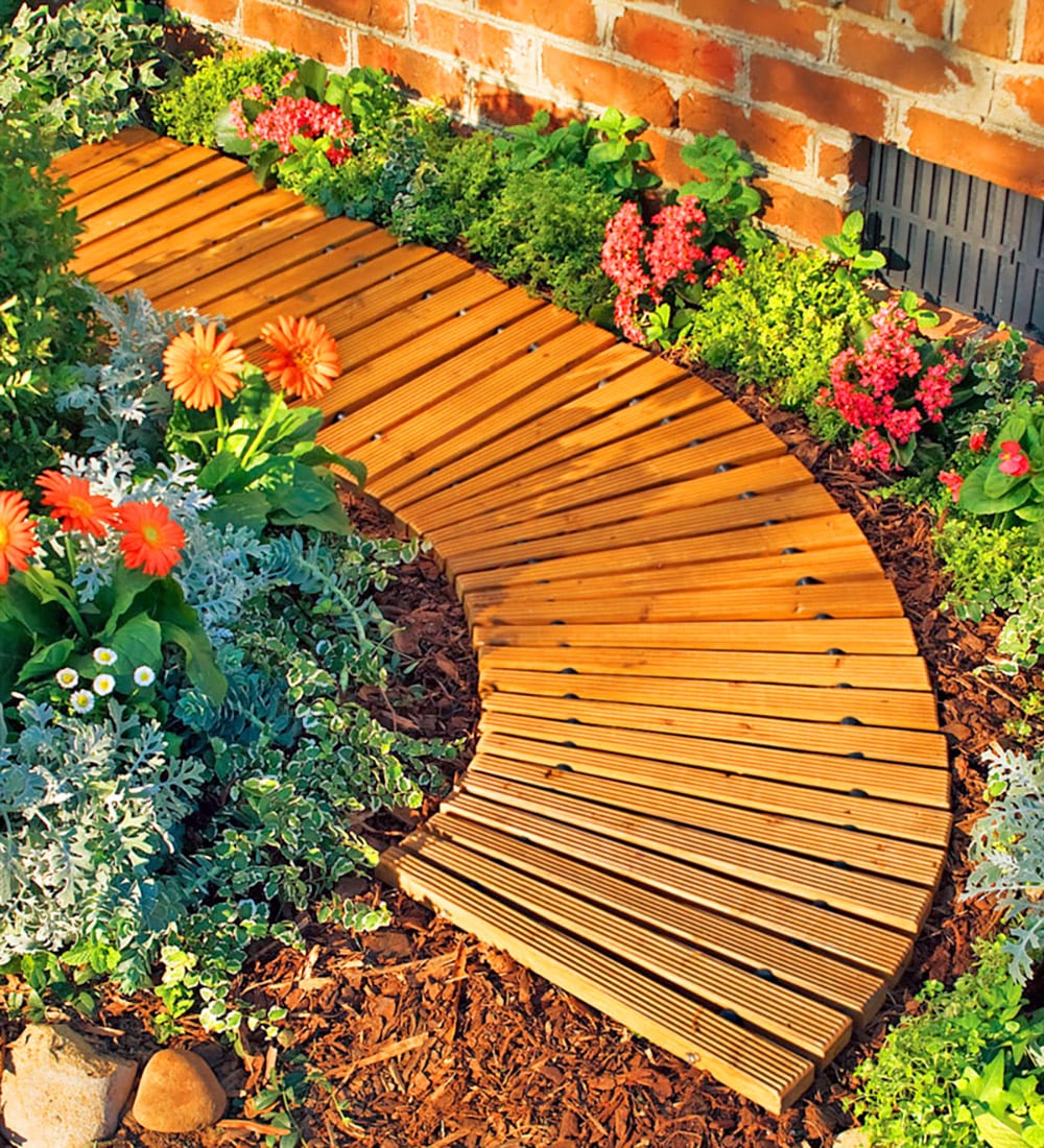 You Can Get A Roll-Out Wooden Walkway That Will Set Up A Backyard Path ...