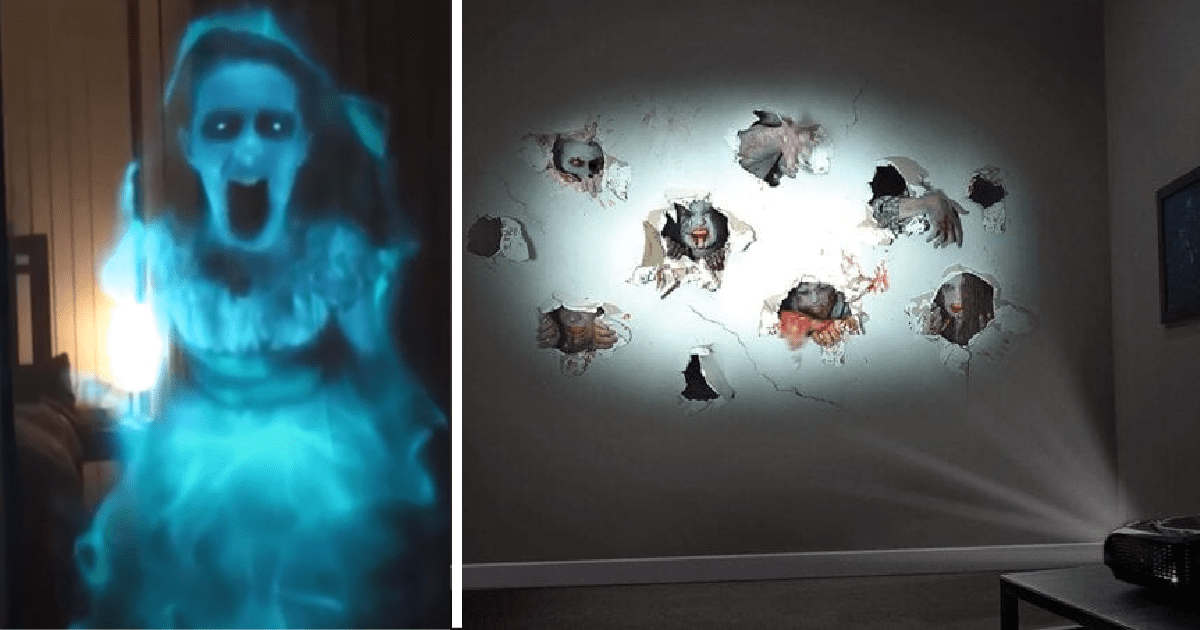 Get A Projector That Displays Digital Halloween Decorations and It's What Nightmares Are Made Of