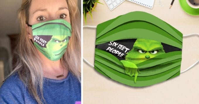 You Can Get A Grinch Face Mask That Says ‘6 Feet People’ and It Is Hilarious
