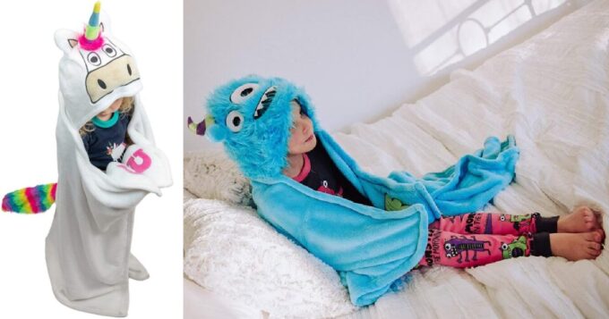 You Can Get Your Kids A Super Cute Hooded Character Blanket Just In Time For The Cooler Weather