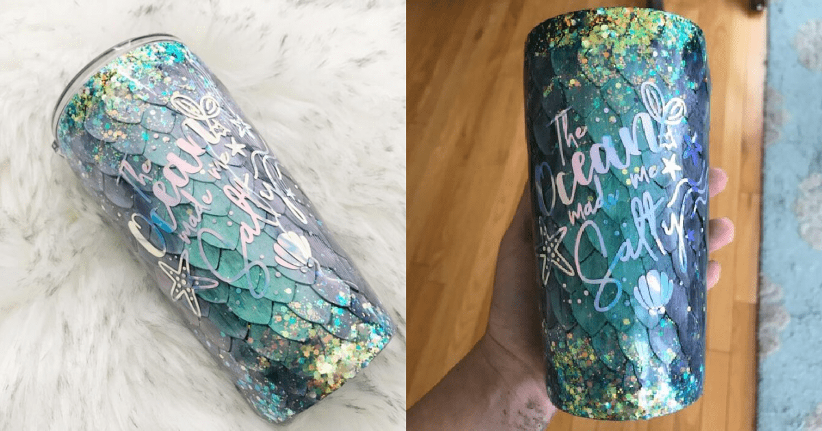 You Can Get A Mermaid Scale Glitter Tumbler For The Person Who Lives For The Ocean