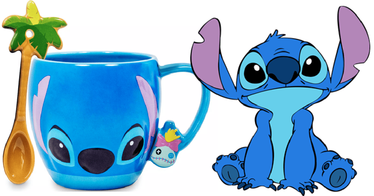 Disney Is Selling A Stitch Mug Complete With A Spoon and It Is Adorable