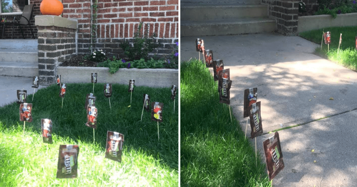 You Can Tape Candy Onto Bamboo Skewers And Stick Them In Your Yard For Trick-or-Treaters This Halloween