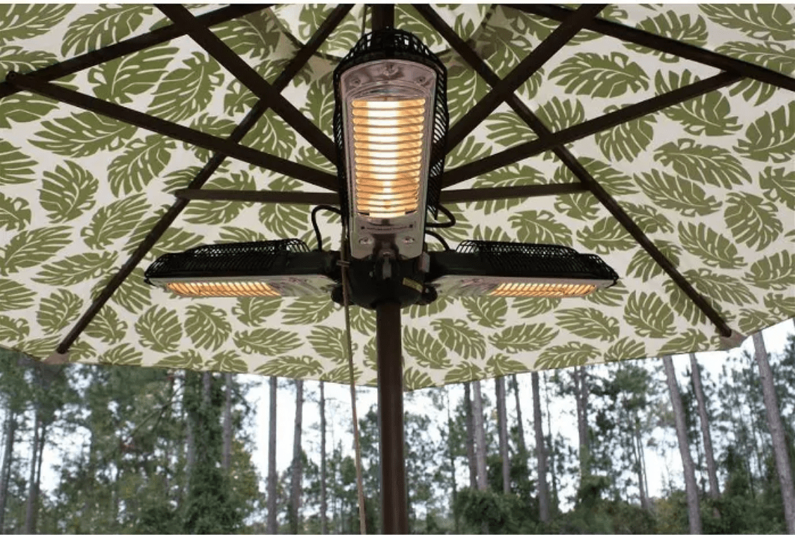 You Can Get A Heater That Attaches To Your Umbrella That’ll Keep You Warm While Hanging Outside