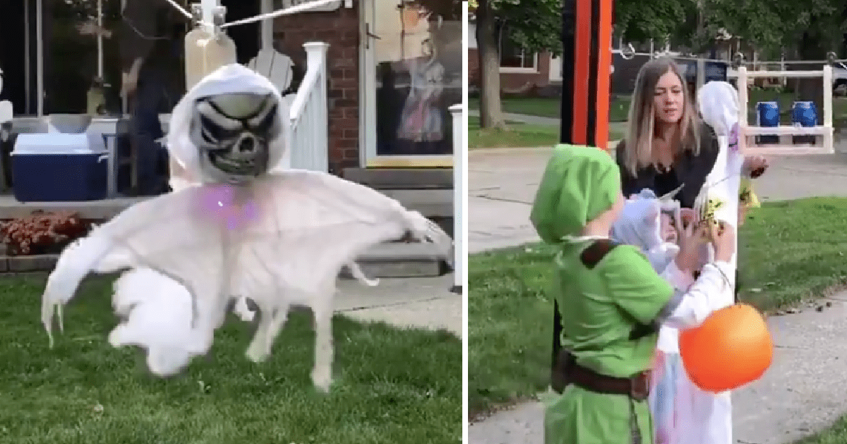 You Can Make A Zipline Ghost To Pass Out Halloween Candy To Kids