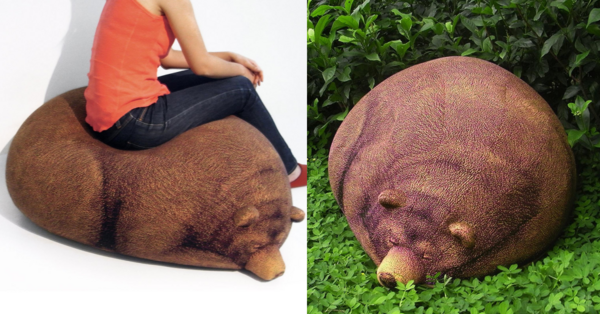 You Can Get A Sleeping Grizzly Bear Beanbag To Hibernate With All Winter Long