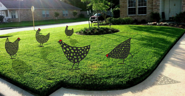 You Can Get Metal Chickens To Decorate Your Lawn With And I Want A Set