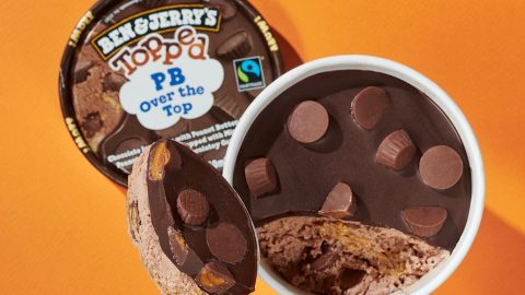 Ben & Jerry’s Has An Ice Cream Flavor Topped With Chocolate Ganache And Mini Peanut Butter Cups To Satisfy That Sweet Tooth