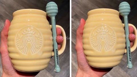 This Starbucks Honeypot Mug With A Matching Honey Dipper Spoon Is Giving Me Total Winnie The Pooh Vibes