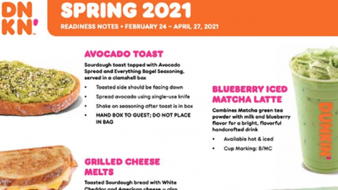 Dunkin’ Is Releasing A Ton Of New Items For Spring Including A Blueberry Iced Matcha Latte