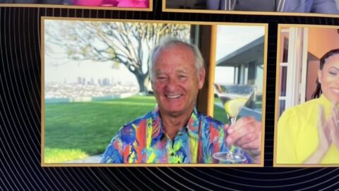 Bill Murray Wearing A Hawaiian Shirt While Drinking A Martini At The Golden Globes Is A Whole Mood