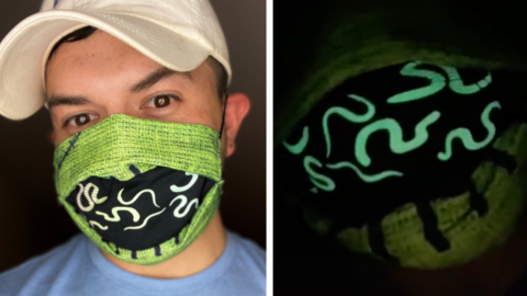 You Can Get A Glow In The Dark Oogie Boogie Face Mask And It’s So Cool, I Can’t Believe My Eyes!