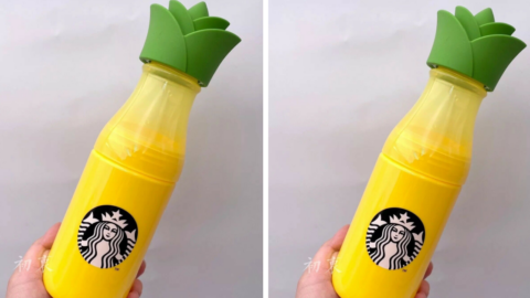 You Can Get A Bright Yellow Pineapple Water Bottle From Starbucks That Looks Exactly Like The Fruit