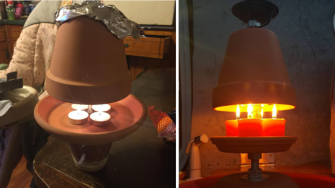 You Can Make Mini Heaters Out of Flower Pots For Light and Warmth In Case Your Power Goes Out This Winter