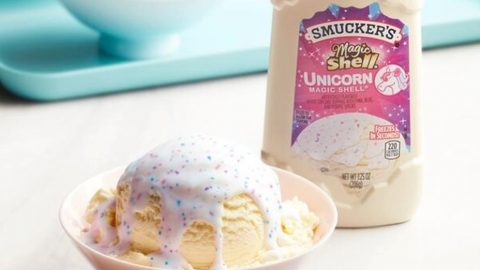 Smucker’s Just Dropped A Unicorn Magic Shell Ice Cream Topper That Tastes Like A Cupcake