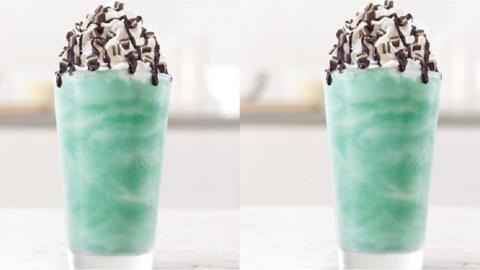 Arby’s Released A Mint Chocolate Milkshake Topped With Andes Chocolate Mints And I’m On My Way!