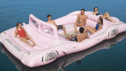 This 21-Foot Retro Pink Limo Float Is The Perfect Way To Spend Your Day On The Water