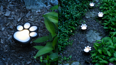 You Can Get Solar Powered Paw Print Pathway Lights For The Person That Loves Dogs