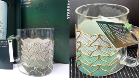 Starbucks Released A New Glass Mug Covered In Mermaid Tails and It’s A Total Vibe