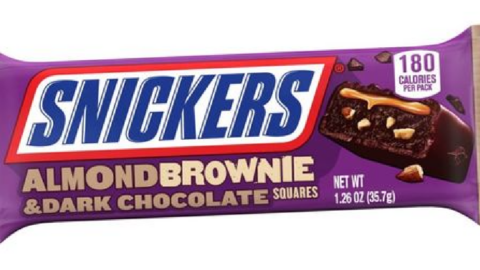 Snickers Just Released A New Brownie Bar With Chopped Almonds And Dark Chocolate