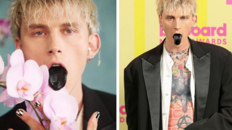 Why Did Machine Gun Kelly Painted His Tongue Black For The BMA’s?