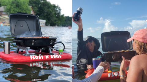 This Floating Grill Let’s You Cook Right On The Water and It’s Perfect For The Grill Master In Your Life
