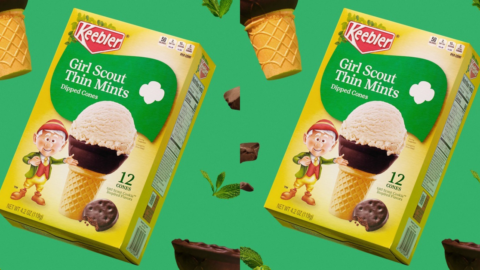 You Can Get Ice Cream Cones That Taste Like The Girl Scouts Thin Mints Cookies