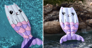 Amazon Is Selling A Mermaid Cat Pool Float and It Is Purrfect