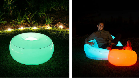 You Can Get LED Inflatable Ottomans That Light Up The Night and I Need Them