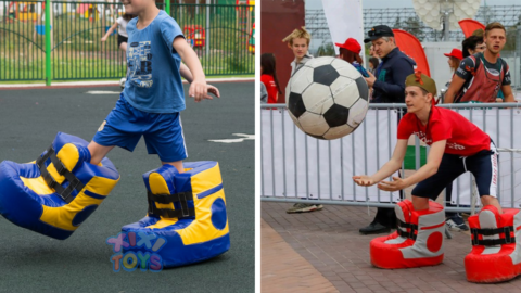 These Giant Inflatable Bouncy Shoes Will Take Outdoor Games To New Heights