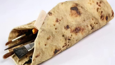You Can Wrap Up Your Favorite Art Tools With This Pencil Holder That Looks Like A Tortilla
