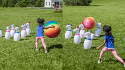 You Can Get A Giant Inflatable Unicorn Bowling Game That Will Bring More Fun To Your Summer!