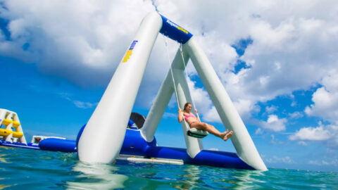 You Can Get An Inflatable Pool Swing That Catapults You Into The Water For The Ultimate Way To Keep Cool