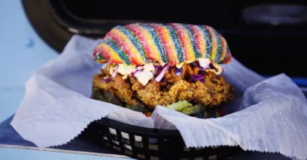 Airheads Xtreme Sour Candy Made A Chicken Sandwich Complete With An Airheads Bun And I Am So Confused