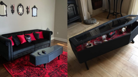 You Can Get A Coffin Coffee Table That Opens So You Can Store All Of Your Creepy Collections
