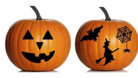 These Vinyl Jack O’ Lantern Stickers Are Perfect For Decorating Your Pumpkins This Halloween