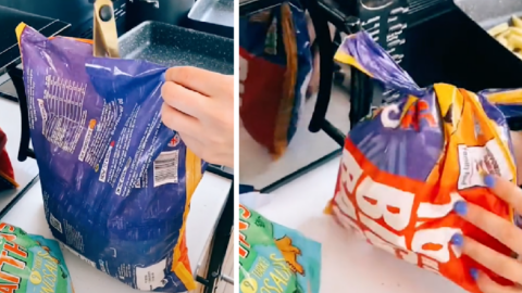 This Genius Hack Shows You A Simple Way To Keep Those Bags Of Food Closed