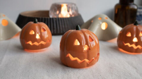 You Can Get A Ceramic Halloween Pumpkin Tea Light Holder And They Are Adorable