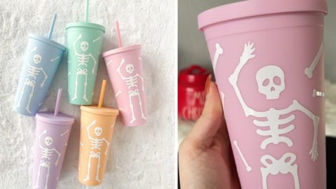 You Can Get A Spooky Pastel Skeleton Tumbler And I Want One In Every Color
