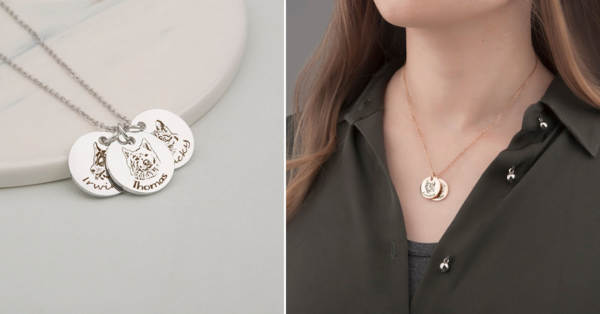 These Engraved Pet Portrait Necklaces Are The Perfect Accessory For Any Pet Parent