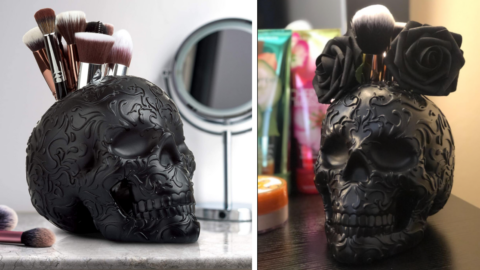 This Skull Makes A Creepy Cool Place To Store All Your Makeup Brushes