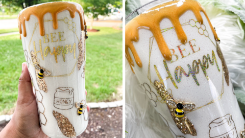 This Bee Happy Stainless Steel Tumbler Is The Perfect Bit Of Happiness To Last All Year