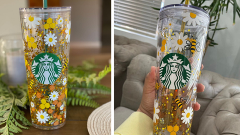 This Glitter Bumblebee Snowglobe Tumbler Is Perfect For The Person Who Loves Bees