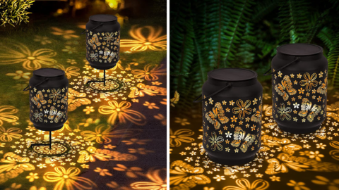 You Can Get A Gorgeous Black Butterfly Solar Lantern That Throws A Pattern Onto Your Walkway