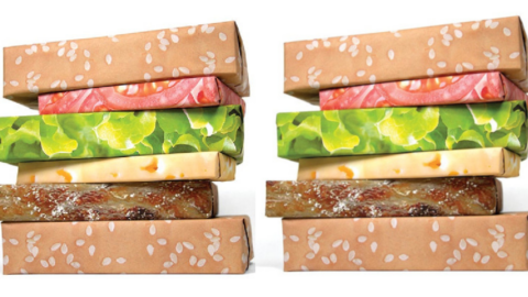 You Can Buy Wrapping Paper That Will Make Your Stack Of Presents Look Like A Cheeseburger And It’s Hilarious