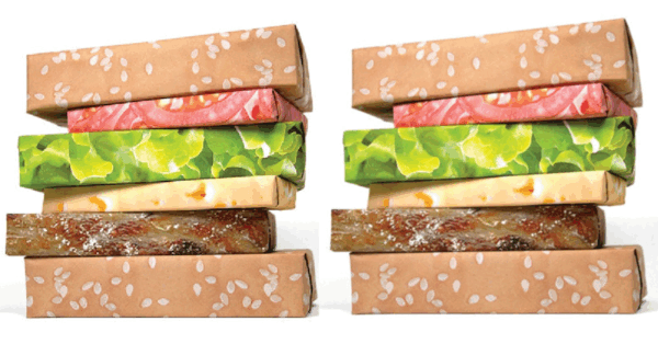 You Can Buy Wrapping Paper That Will Make Your Stack Of Presents Look Like A Cheeseburger And It’s Hilarious